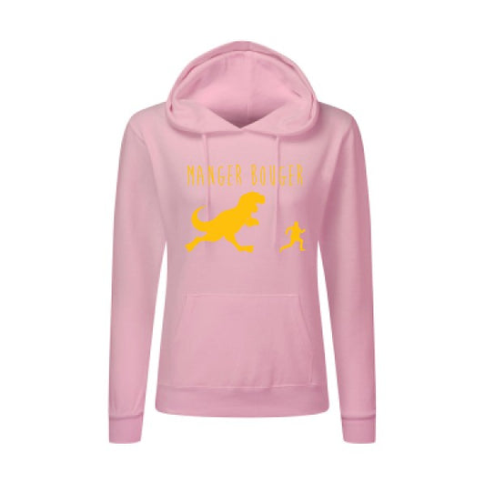 MANGER BOUGER jaune Or |Sweat original à capuche Femme