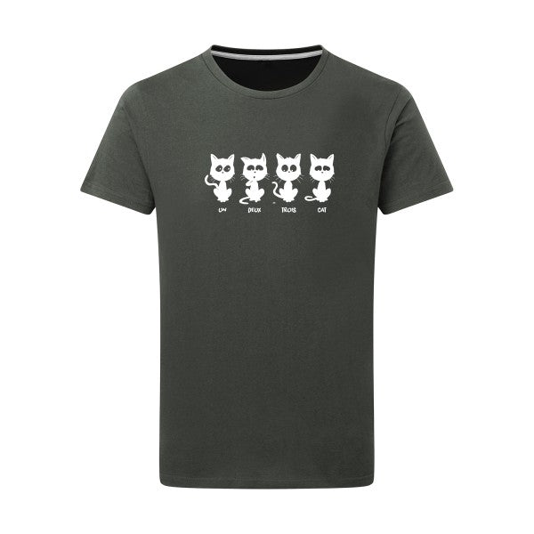 un deux trois cat - Flex Blanc Tshirt original Charcoal  5XL