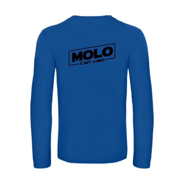 molo c est lundi - t shirt- manches- longues- original- humour- Royal Blue impression Dos