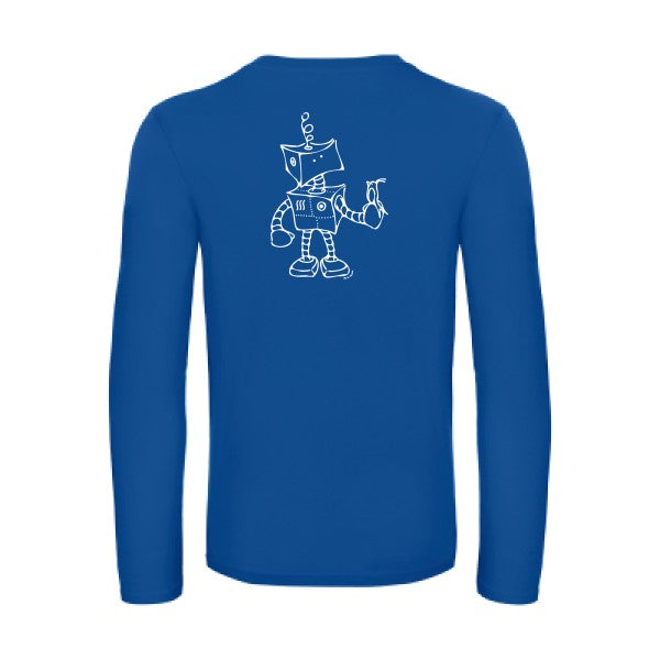 robot & bird - t shirt- manches- longues- original- humour- Royal Blue impression Dos