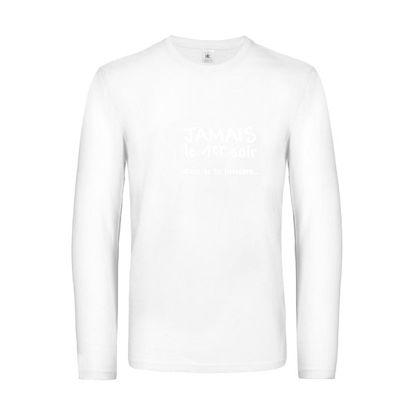 jamais... - t shirt- manches- longues- original- humour- White impression Face