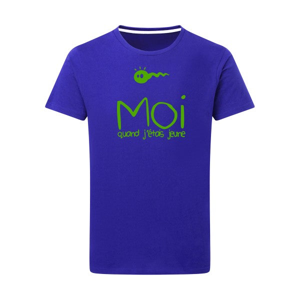 Moi, quand j'étais jeune vert pomme -Flex vert pomme sur T-shirt SG  Royal Blue  5XL