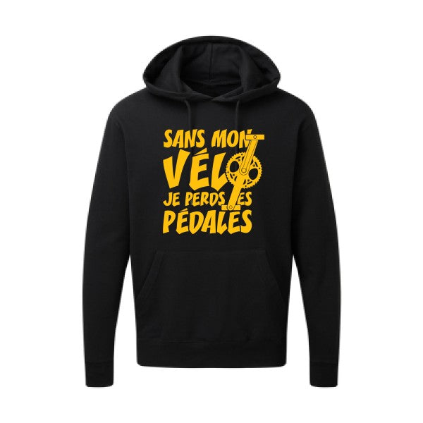 Sans mon vélo, je perds les pédales ! |Sweat  capuche humoristique jaune Or 