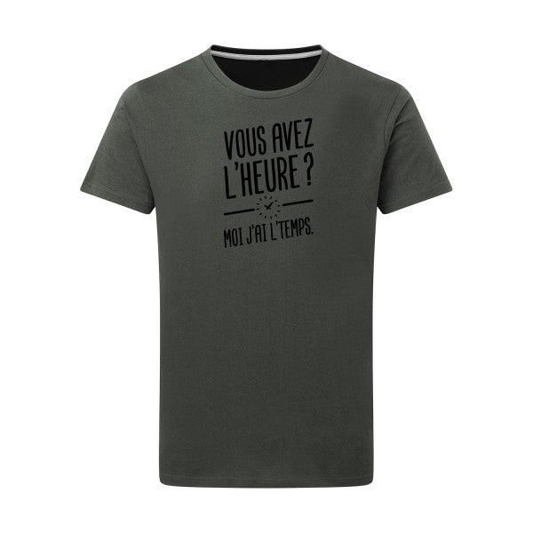 Vous avez l'heure? Moi j'ai l'temps. - Flex noir Tshirt original Charcoal  5XL