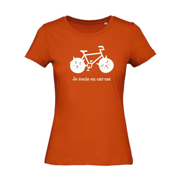 T shirt humour bio femme   femme bio|cat-cat bike Blanc 