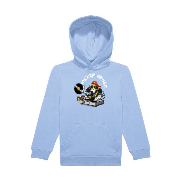 sweat capuche enfant Bleu Ciel Mickey-house
