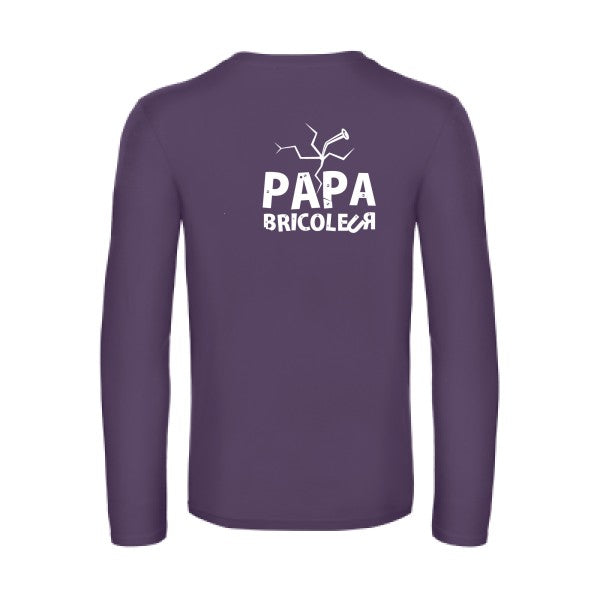 papa bricoleur - t shirt- manches- longues- original- humour- Urban Purple impression Dos