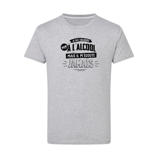 Non à l'alcool  - Flex noir Tshirt original Light Oxford  5XL