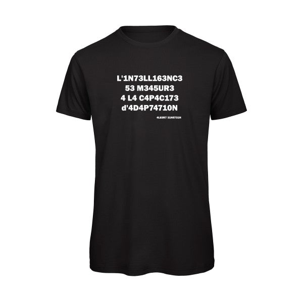 L'intelligence -Ai- t-shirt Geek- Black Bio flex Blanc