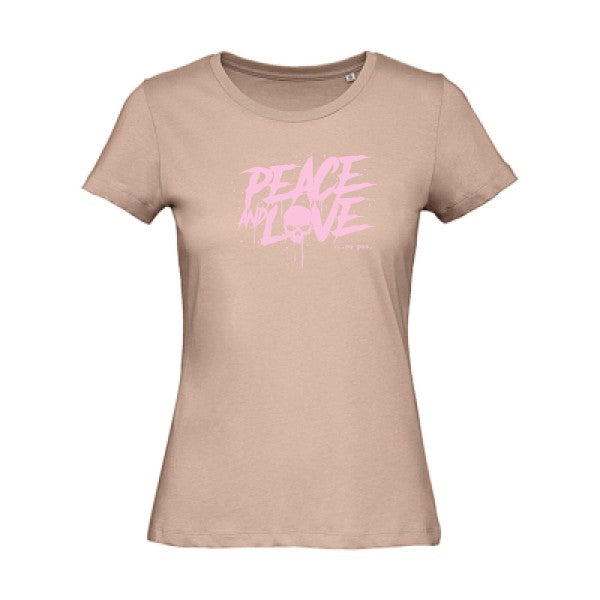 T shirt humour bio femme   femme bio|Peace or no peace Rose 