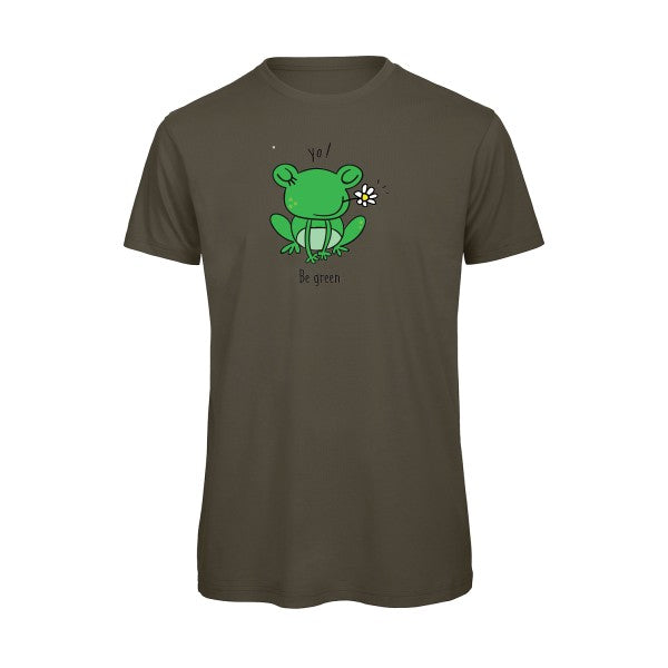 T-shirt humour original Be Green T Shirt couleur Khaki Green