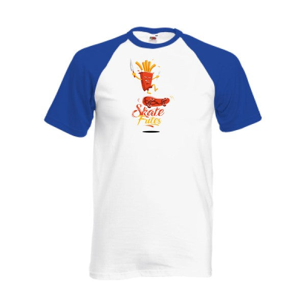 T-shirt fruit of the loom baseball  couleur White/Royal