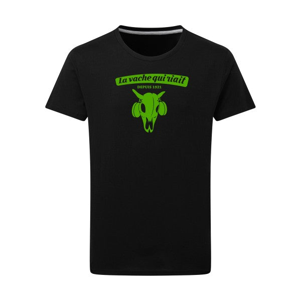 vache qui riait vert pomme -Flex vert pomme sur T-shirt SG  Dark Black  4XL