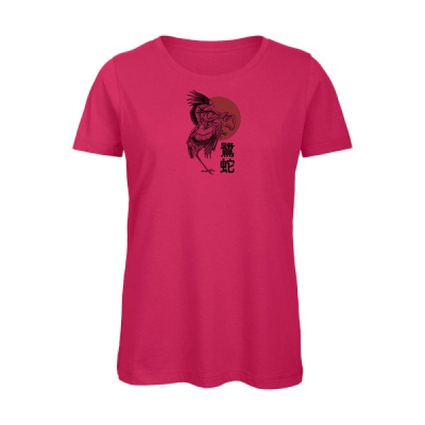 Le-heron-et-le-serpent-- - t-shirt original femme Fuchsia