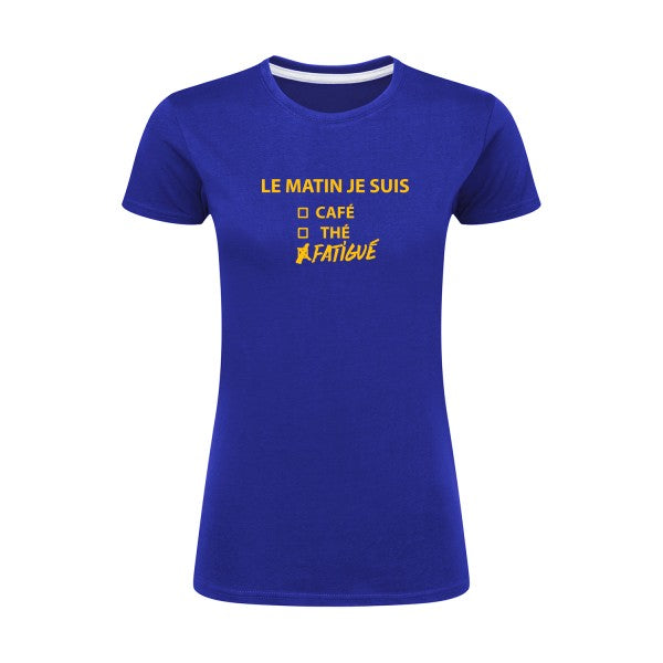 Le matin je suis...| jaune Or |T shirt original femme|SG