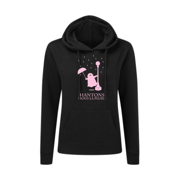 Hantons sous la pluie Rose |Sweat original à capuche Femme