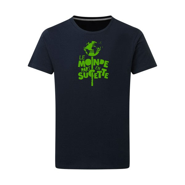 Le Monde part en Sucette - Flex Vert pomme Tshirt original Navy  5XL