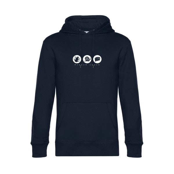 French-touch sweat shirt original Navy Blue flex Blanc impression Face