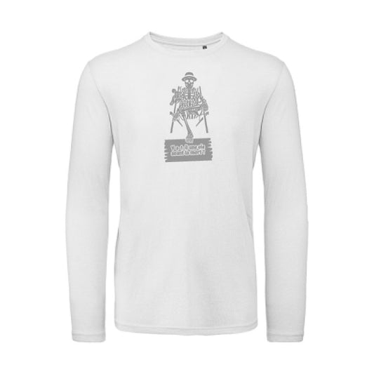 Y a-t-il une vie avant la mort ? Gris |T shirt bio homme rigolo manches longues