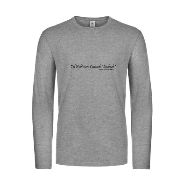 yes vendredi  - t shirt- manches- longues- original- humour- Sport Grey impression Face
