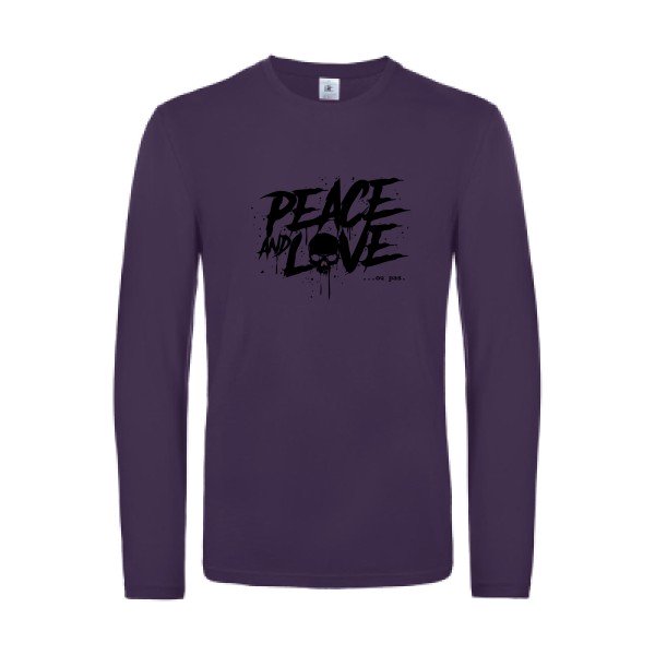 peace or no peace - t shirt- manches- longues- original- humour- Urban Purple impression Face