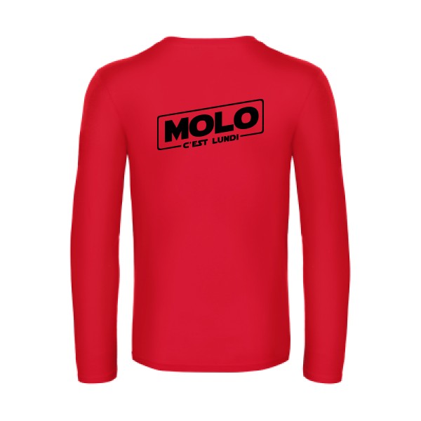 molo c est lundi - t shirt- manches- longues- original- humour- Red impression Dos