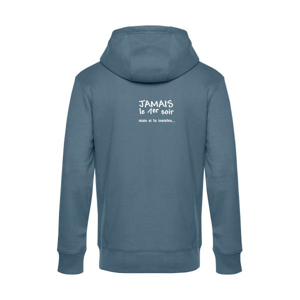 JAMAIS... sweat shirt original nordic blue flex Blanc impression Dos
