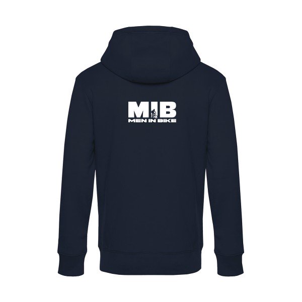 MEN-IN-BIKE sweat shirt original Navy Blue flex Blanc impression Dos