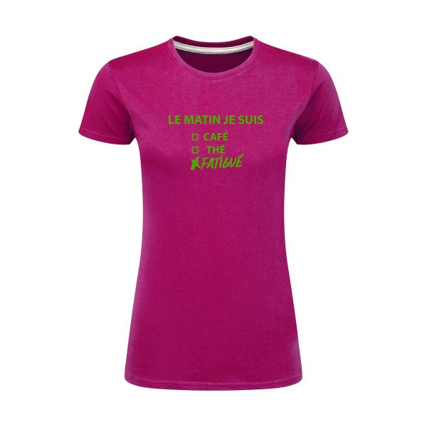 Le matin je suis...| Vert pomme |T shirt original femme|SG