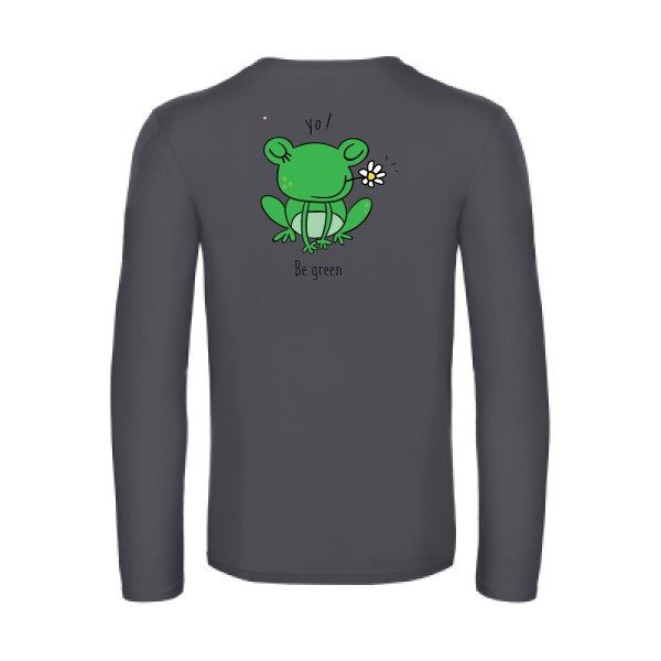 be-green--t-shirt-manches-longues-original-humour -Dark Grey