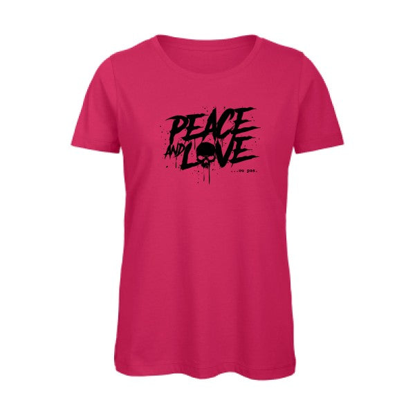 T shirt humour bio femme   femme bio|Peace or no peace Noir 