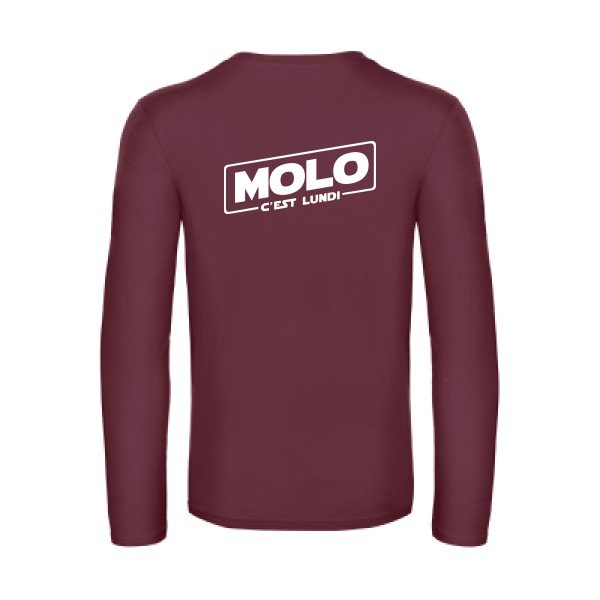molo c est lundi - t shirt- manches- longues- original- humour- Burgundy impression Dos