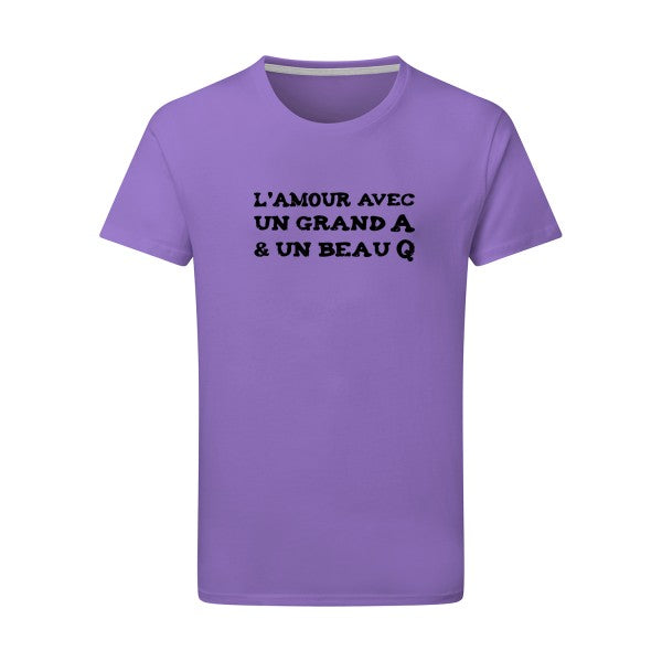 L'Amour avec un grand A et un beau Q ! - Flex noir Tshirt original Aster Purple  2XL