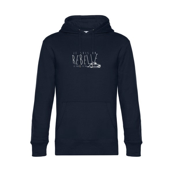 je-suis-un-rebelle sweat shirt original Navy Blue flex Blanc impression Face