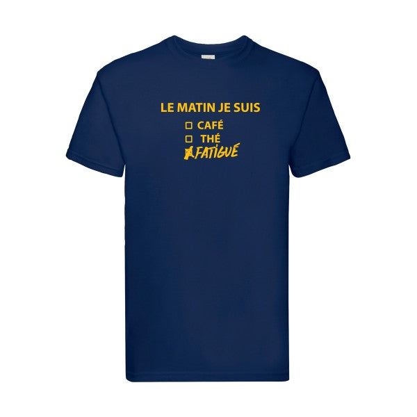 T-shirt|Le matin je suis... |flex jaune Or| Fruit of the loom 205 g 