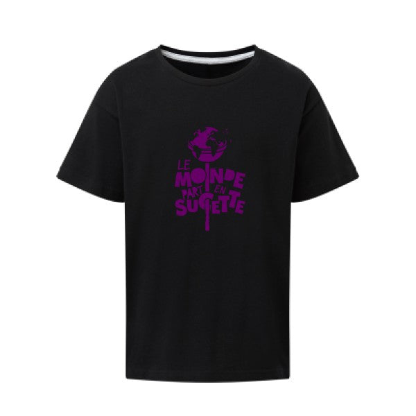 Le Monde part en Sucette Flex Violet SG - Kids T-shirt enfant Dark Black Taille 152 (11-12/2XL)