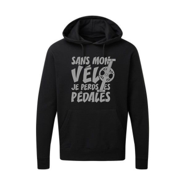 Sans mon vélo, je perds les pédales ! |Sweat  capuche humoristique Gris 