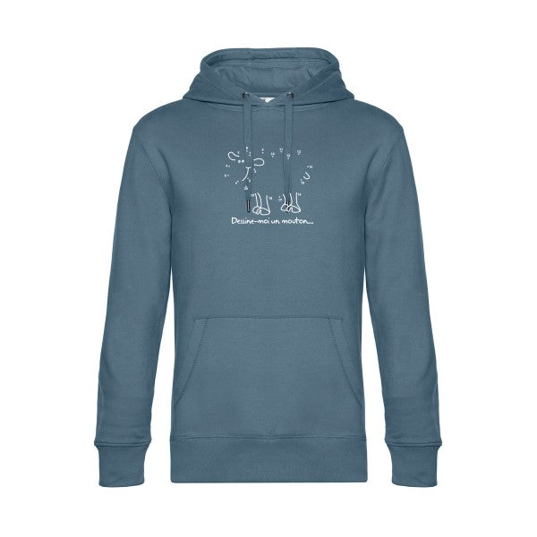 Dessine-moi-un-mouton sweat shirt original nordic blue flex Blanc impression Face