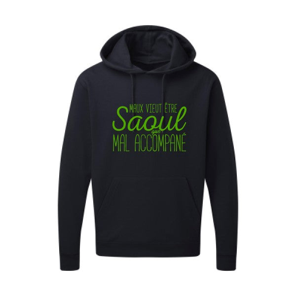 Maux vieut être Saoul Vert pomme |Sweat capuche imprimé homme