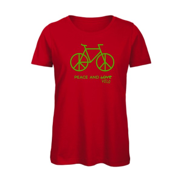 T shirt humour bio femme   femme bio|Peace and vÃ©lo Vert pomme 