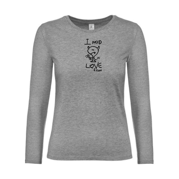 t-shirt lsl femme LOVER Sport Grey flex Noir