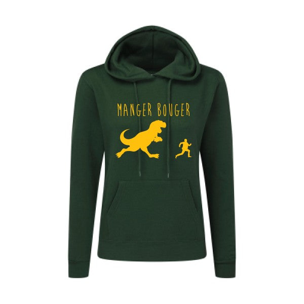 MANGER BOUGER jaune Or |Sweat original à capuche Femme