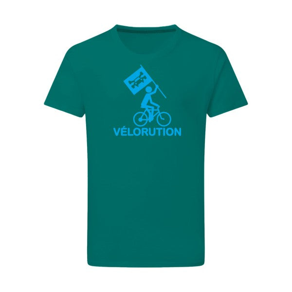 Vélorution - Flex bleu clair Tshirt original Emerald Green  2XL