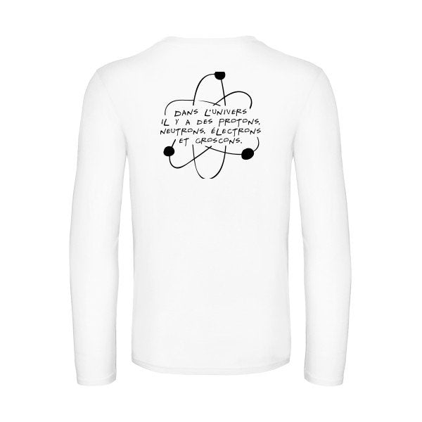 l univers - t shirt- manches- longues- original- humour- White impression Dos