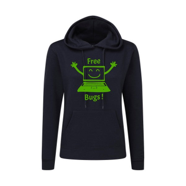 FREE BUGS ! Vert pomme |Sweat original à capuche Femme