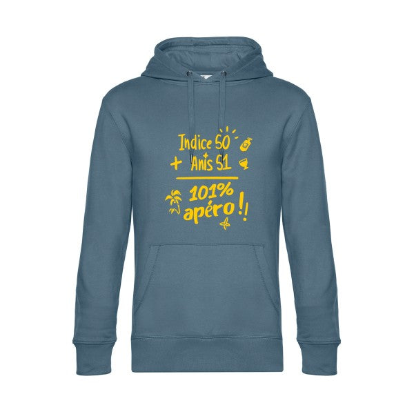 101-pourcent-apero-- Sweat à capuche original nordic blue - RueDuTeeshirt