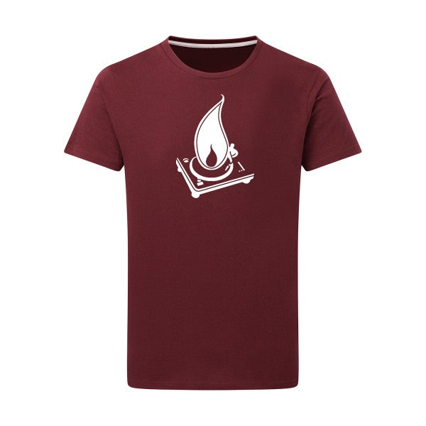 Fumeur de platines -Flex Blanc sur T-shirt SG  Burgundy  2XL