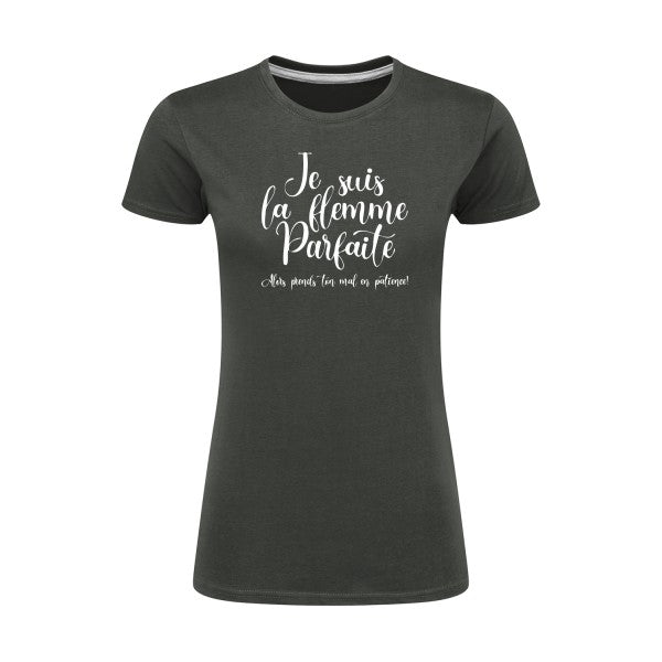 La flemme parfaite | Blanc |T shirt original femme|SG