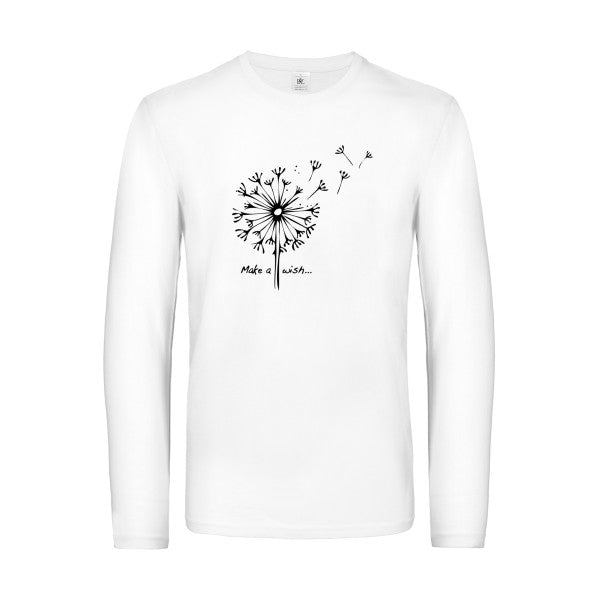 make a wish - t shirt- manches- longues- original- humour- White impression Face