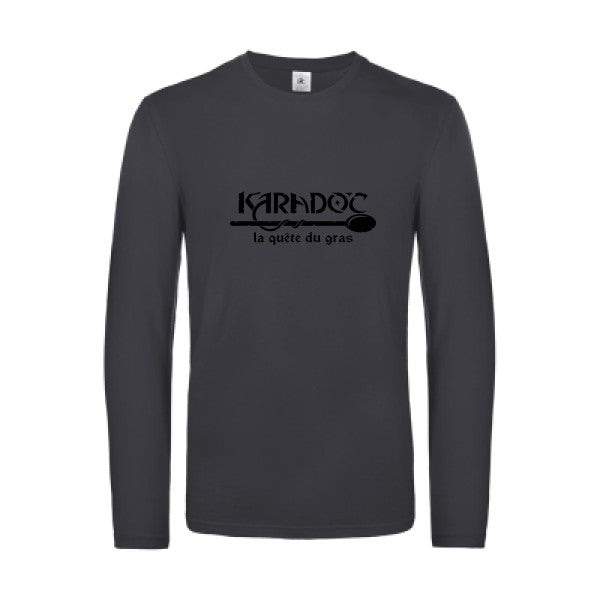 karadoc - t shirt- manches- longues- original- humour- Dark Grey impression Face
